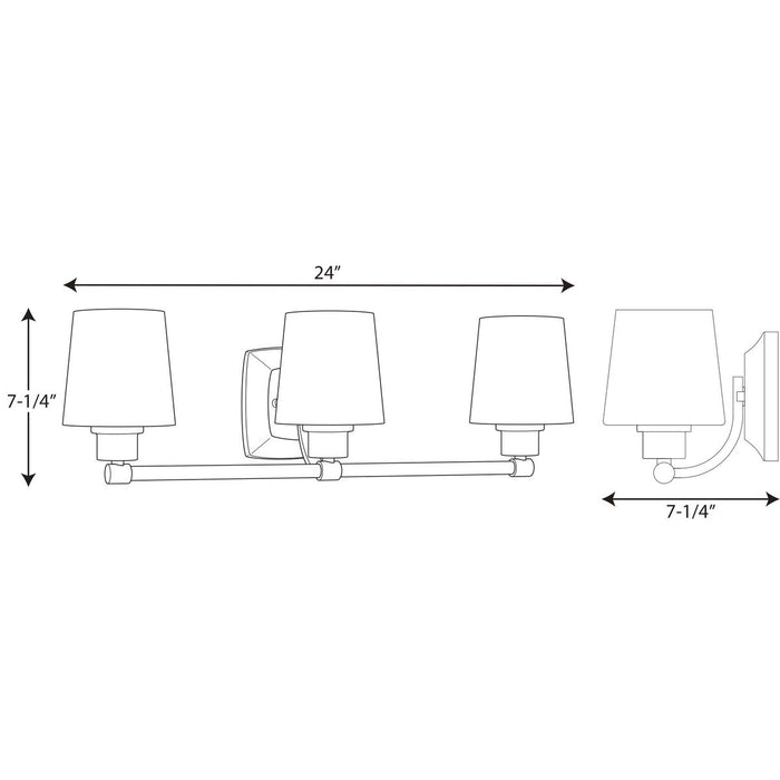 Progress Lighting Glance Collection Three-Light Bath And Vanity (P300018-015)