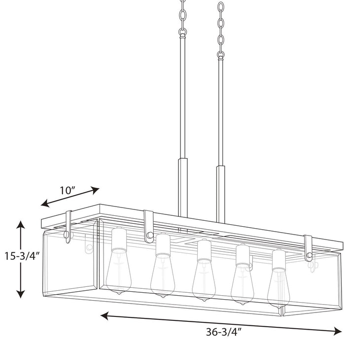 Progress Lighting Glayse Five-Light Linear Chandelier (P400116-020)