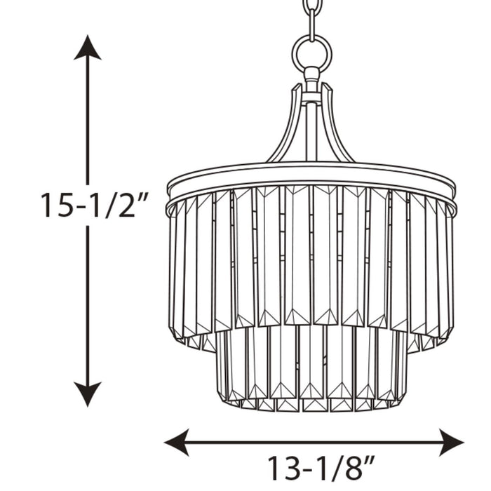 Progress Lighting Glimmer Collection Three-Light 15-1/2 Inch Semi-Flush Convertible (P2325-20)