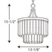 Progress Lighting Glimmer Collection Three-Light 15-1/2 Inch Semi-Flush Convertible (P2325-20)