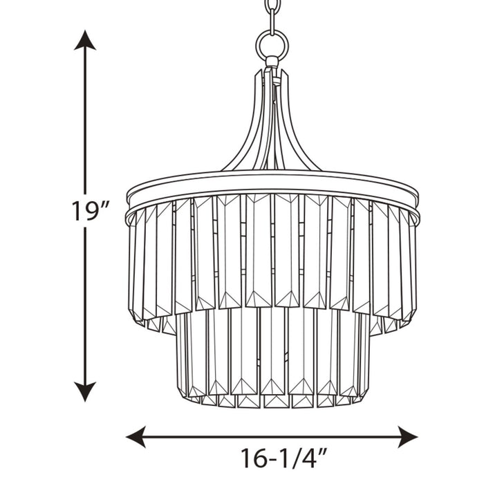 Progress Lighting Glimmer Collection Three-Light 19 Inch Semi-Flush Convertible (P2326-134)