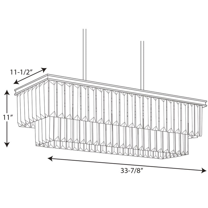 Progress Lighting Glimmer Four-Light Linear Chandelier (P400101-134)