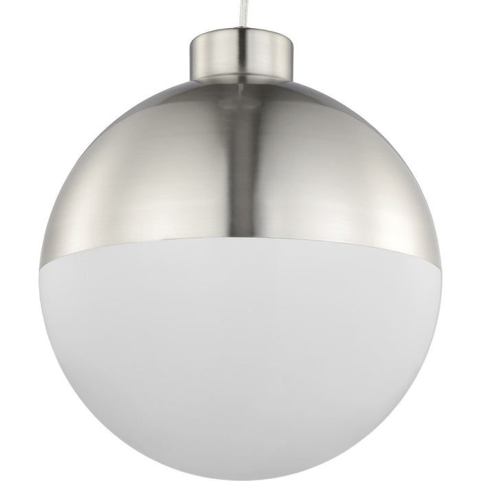 Progress Lighting Globe LED Collection Brushed Nickel One-Light LED Pendant 3000K (P500148-009-30)