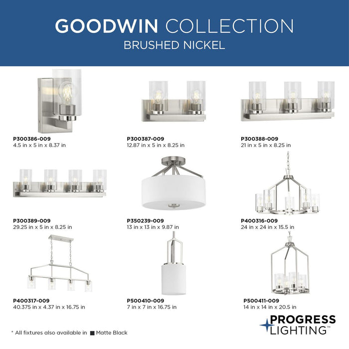 Progress Lighting Goodwin Collection 60W Five-Light Chandelier Brushed Nickel (P400316-009)