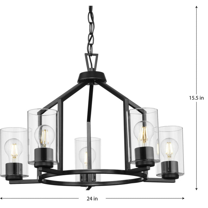 Progress Lighting Goodwin Collection 60W Five-Light Chandelier Matte Black (P400316-31M)