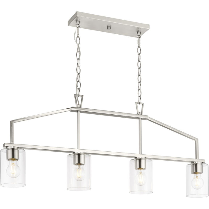 Progress Lighting Goodwin Collection 60W Four-Light Linear Chandelier Brushed Nickel (P400317-009)