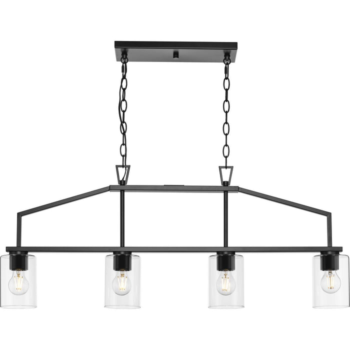 Progress Lighting Goodwin Collection 60W Four-Light Linear Chandelier Matte Black (P400317-31M)