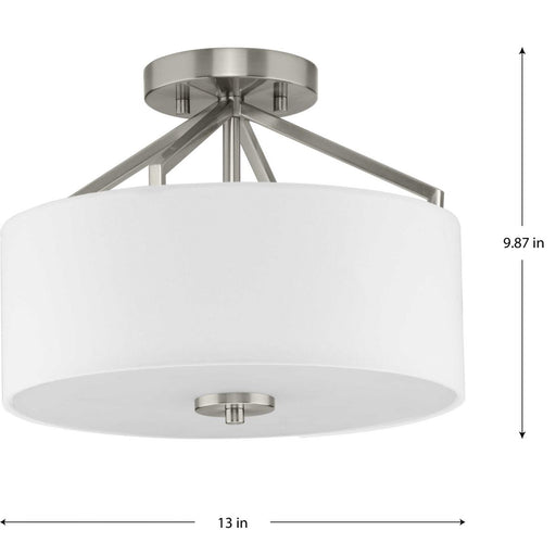 Progress Lighting Goodwin Collection 60W Two-Light Semi-Flush Mount Convertible Brushed Nickel (P350239-009)