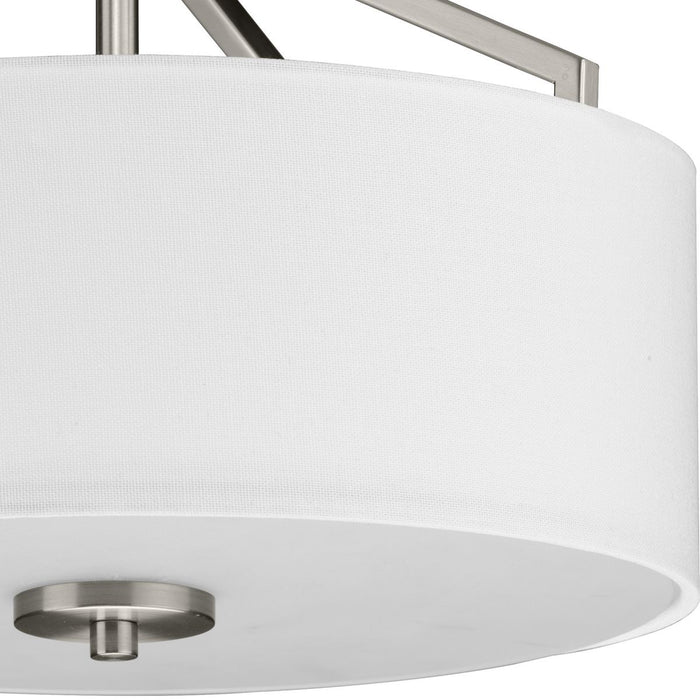 Progress Lighting Goodwin Collection 60W Two-Light Semi-Flush Mount Convertible Brushed Nickel (P350239-009)