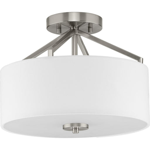 Progress Lighting Goodwin Collection 60W Two-Light Semi-Flush Mount Convertible Brushed Nickel (P350239-009)