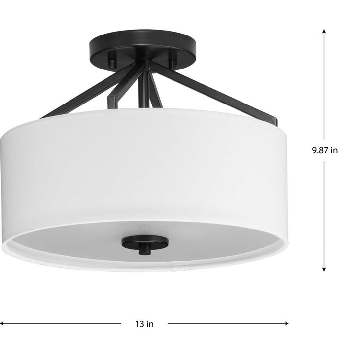 Progress Lighting Goodwin Collection 60W Two-Light Semi-Flush Mount Convertible Matte Black (P350239-31M)