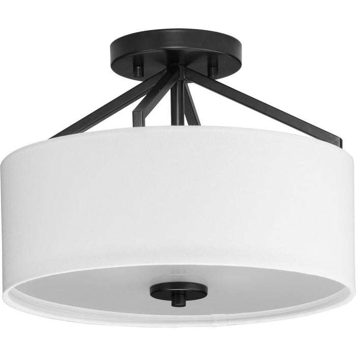 Progress Lighting Goodwin Collection 60W Two-Light Semi-Flush Mount Convertible Matte Black (P350239-31M)