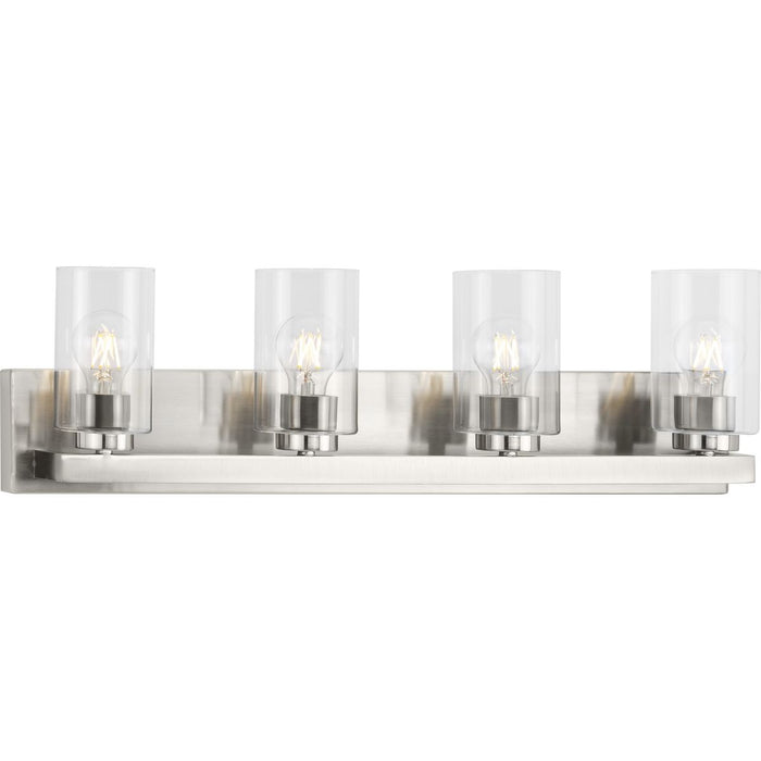 Progress Lighting Goodwin Collection Four-Light Brushed Nickel Modern Vanity Light With Clear Glass (P300389-009)