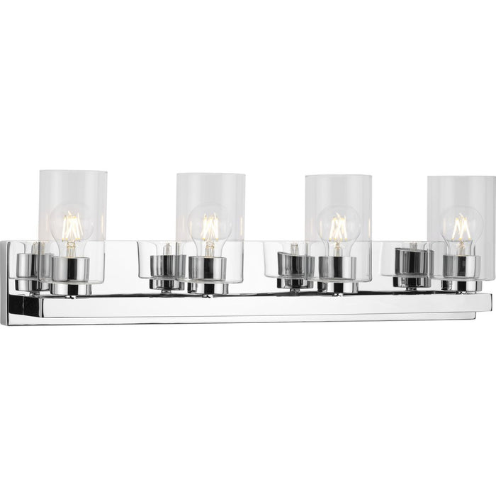 Progress Lighting Goodwin Collection Four-Light Polished Chrome Modern Vanity Light With Clear Glass (P300389-015)