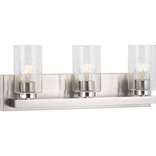 Progress Lighting Goodwin Collection Three Light Brushed Nickel Modern Vanity Light With Clear Glass (P300388-009)