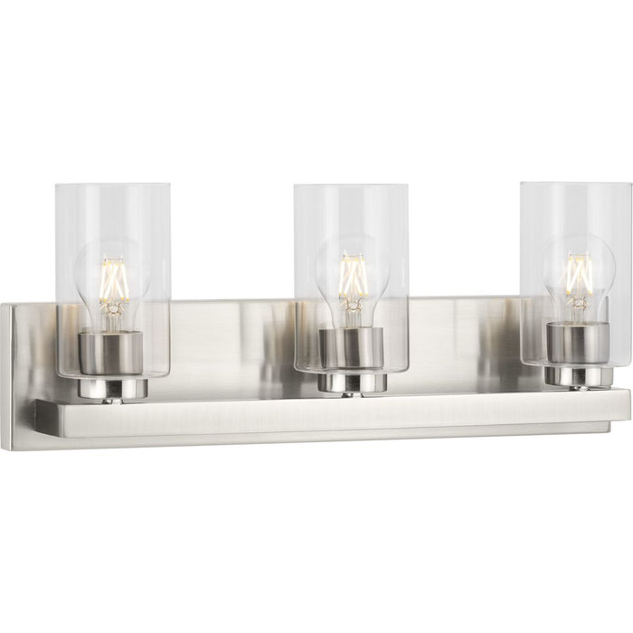 Progress Lighting Goodwin Collection Three Light Brushed Nickel Modern Vanity Light With Clear Glass (P300388-009)