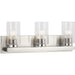 Progress Lighting Goodwin Collection Three Light Brushed Nickel Modern Vanity Light With Clear Glass (P300388-009)