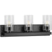 Progress Lighting Goodwin Collection Three-Light Matte Black Modern Vanity Light With Clear Glass (P300388-31M)