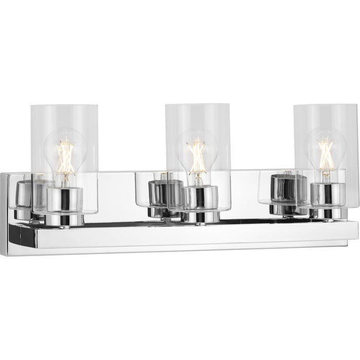 Progress Lighting Goodwin Collection Three-Light Polished Chrome Modern Vanity Light With Clear Glass (P300388-015)