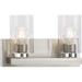 Progress Lighting Goodwin Collection Two-Light Brushed Nickel Modern Vanity Light With Clear Glass (P300387-009)