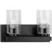 Progress Lighting Goodwin Collection Two-Light Matte Black Modern Vanity Light With Clear Glass (P300387-31M)