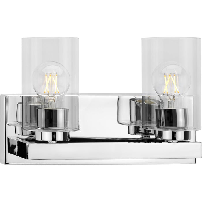 Progress Lighting Goodwin Collection Two-Light Polished Chrome Modern Vanity Light With Clear Glass (P300387-015)