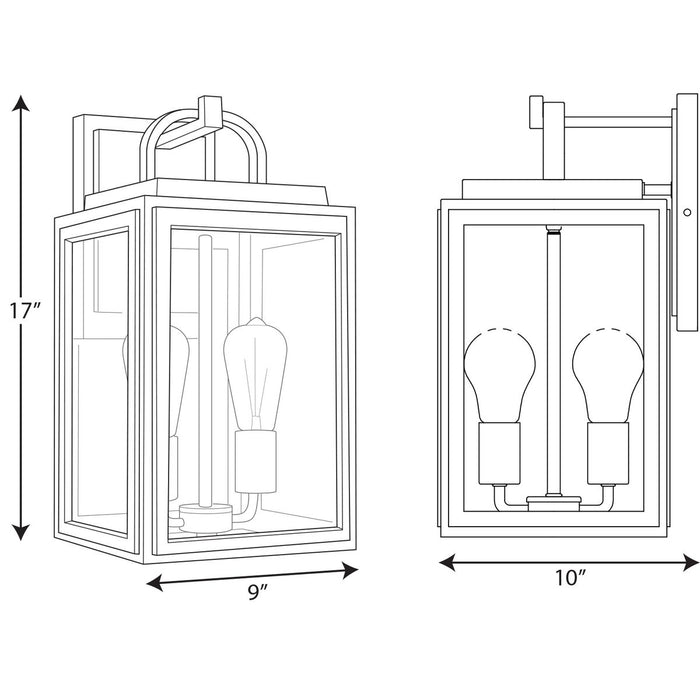 Progress Lighting Grandbury Collection Two-Light Medium Wall Lantern With Durashield (P560176-031)