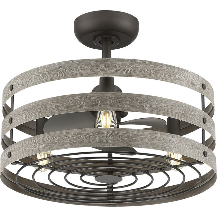 Progress Lighting Gulliver 23 Inch 3-Blade Fandelier With LED lights 2200K (P250012-143-22)