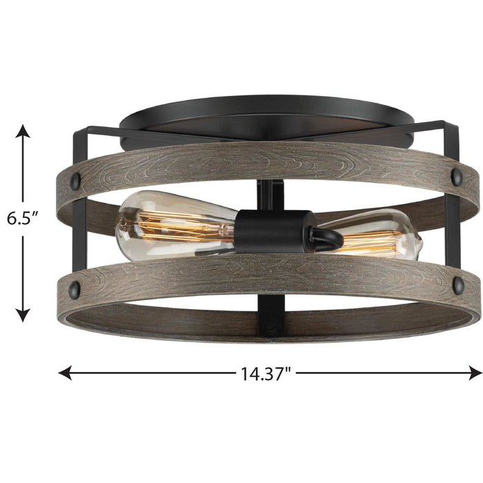 Progress Lighting Gulliver Collection 2 Light 60W Medium Base Flush Mount Close To Ceiling Fixture (P350169-143)