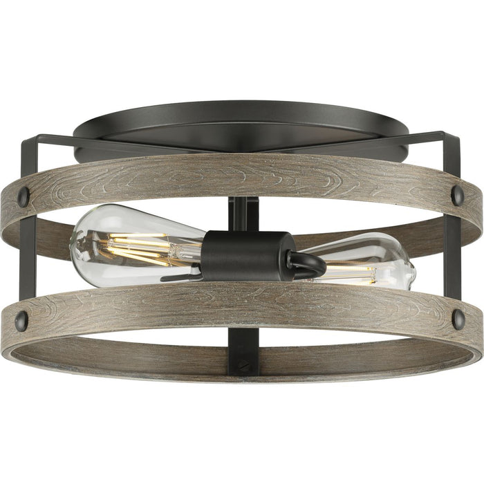 Progress Lighting Gulliver Collection 2 Light 60W Medium Base Flush Mount Close To Ceiling Fixture (P350169-143)