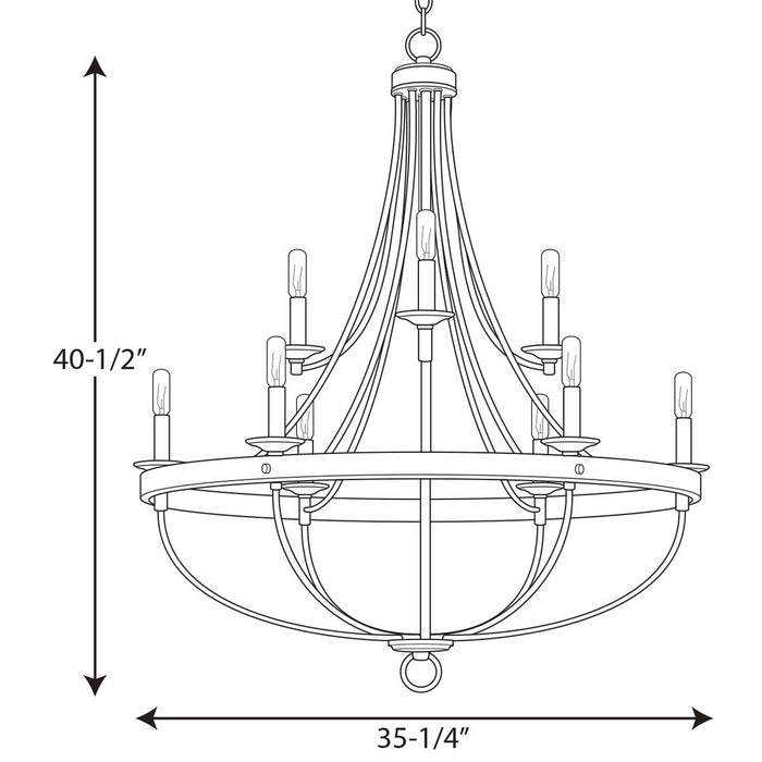 Progress Lighting Gulliver Collection Nine-Light Chandelier (P400159-141)