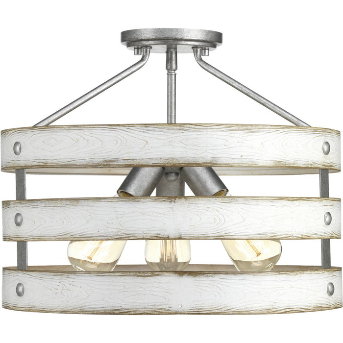 Progress Lighting Gulliver Collection Three-Light 17 Inch Semi-Flush Convertible (P350049-141)