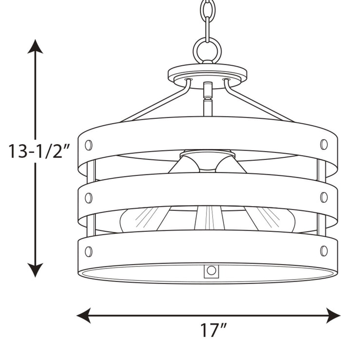 Progress Lighting Gulliver Collection Three-Light 17 Inch Semi-Flush Convertible (P350049-141)