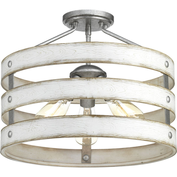 Progress Lighting Gulliver Collection Three-Light 17 Inch Semi-Flush Convertible (P350049-141)