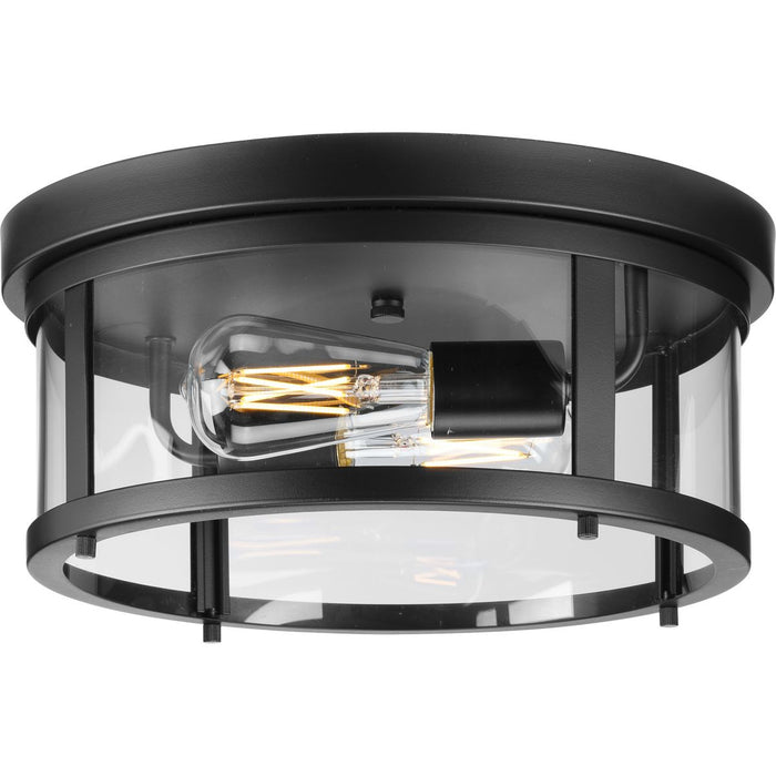 Progress Lighting Gunther Collection 75W Two-Light Flush Mount Matte Black (P550021-31M)