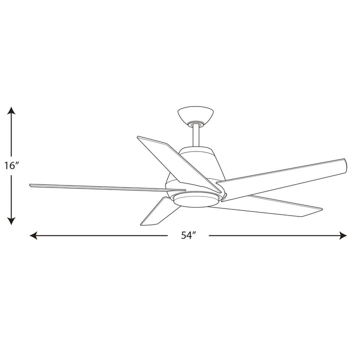 Progress Lighting Gust Collection 54 Inch Five Blade Ceiling Fan 3000K (P2582-0930K)