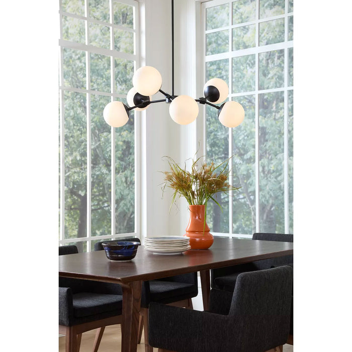 Progress Lighting Haas Collection 60W Six-Light Chandelier Matte Black (P400308-31M)