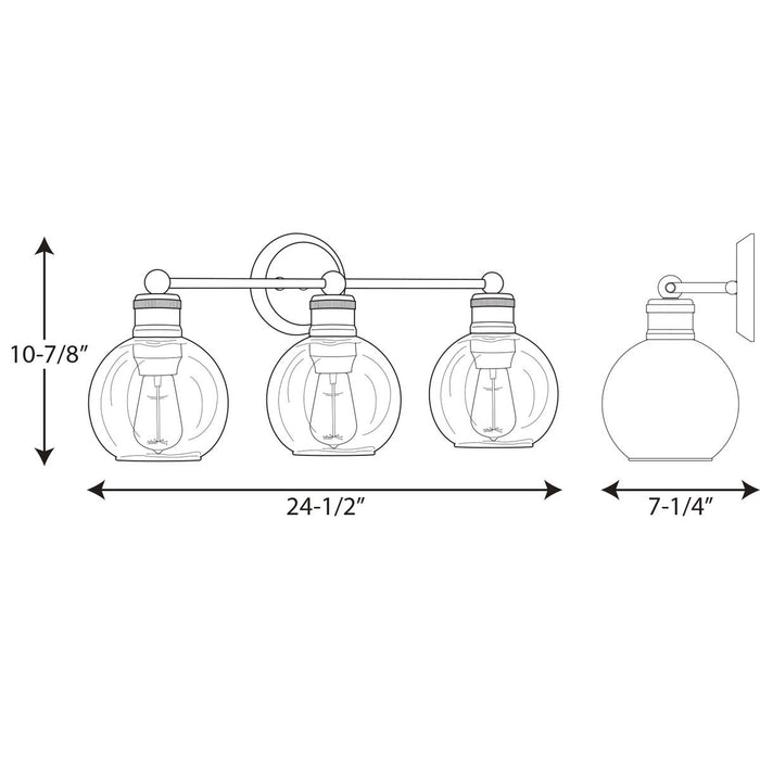 Progress Lighting Hansford Collection Three-Light Bath And Vanity (P300051-104)