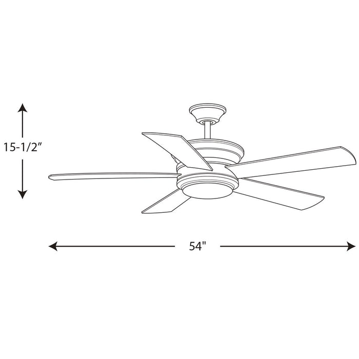 Progress Lighting Harranvale Collection 54 Inch 5-Blade Fan With LED Light 3000K (P2540-14330K)