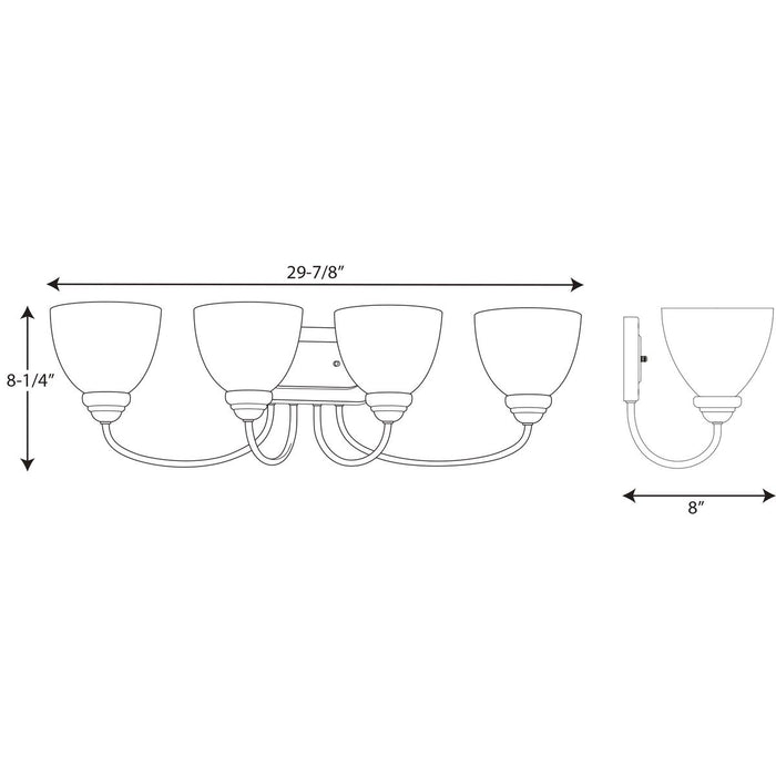 Progress Lighting Heart Collection Four-Light Bath And Vanity (P2928-20)