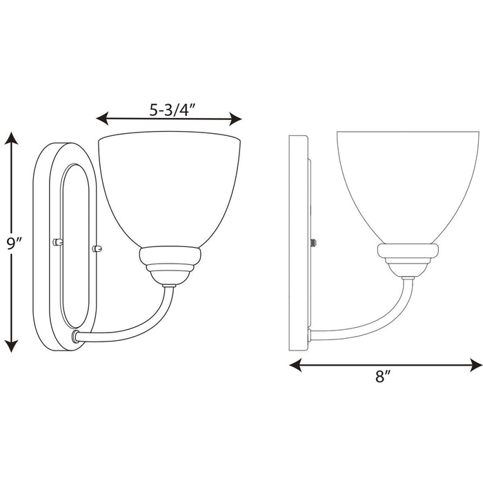 Progress Lighting Heart Collection One-Light Bath And Vanity (P2913-09)