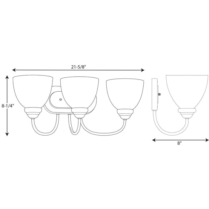 Progress Lighting Heart Collection Three-Light Bath And Vanity (P2919-20)