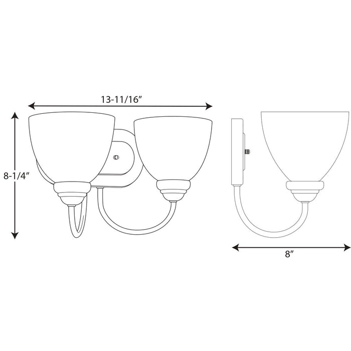 Progress Lighting Heart Collection Two-Light Bath And Vanity (P2915-09)