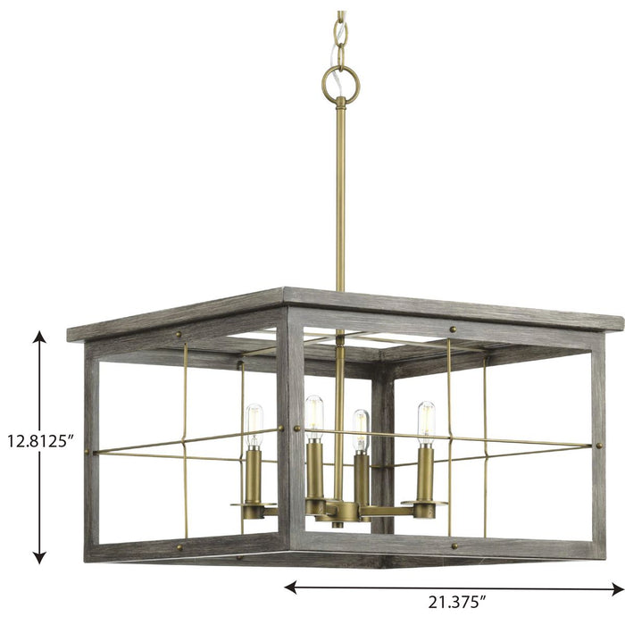 Progress Lighting Hedgerow Collection 4 Light 60W Candelabra Base Chandelier (P400253-175)