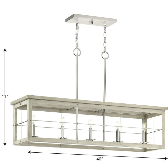 Progress Lighting Hedgerow Collection 5 Light 60W Candelabra Base Island Fixture (P400254-009)