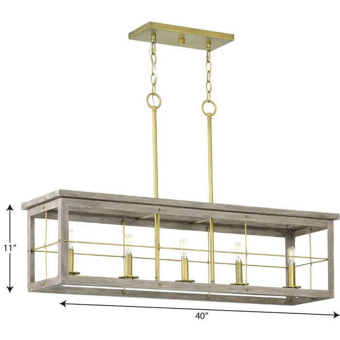 Progress Lighting Hedgerow Collection 5 Light 60W Candelabra Base Island Fixture (P400254-175)