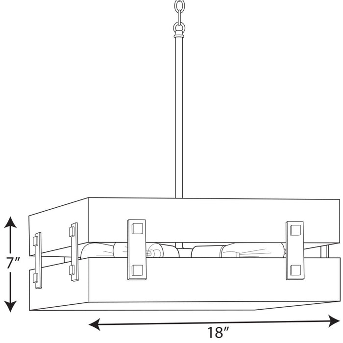 Progress Lighting Hemsworth Collection Black Four-Light Pendant (P500277-031)