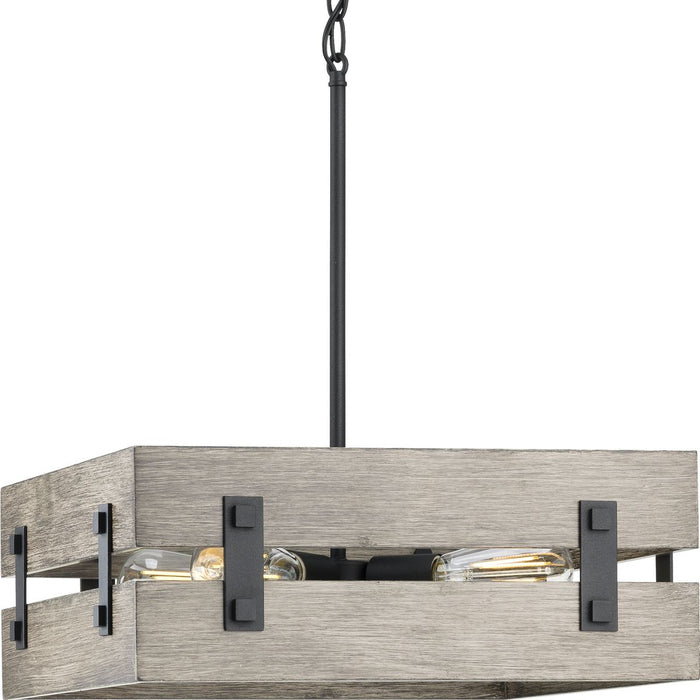 Progress Lighting Hemsworth Collection Black Four-Light Pendant (P500277-031)