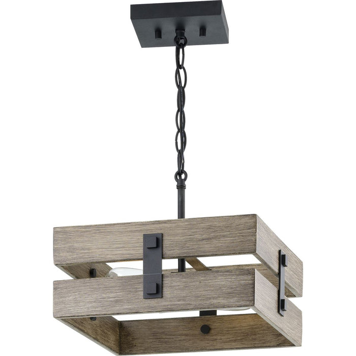 Progress Lighting Hemsworth Collection Black Two-Light 13-1/2 Inch Semi-Flush Mount (P350172-031)