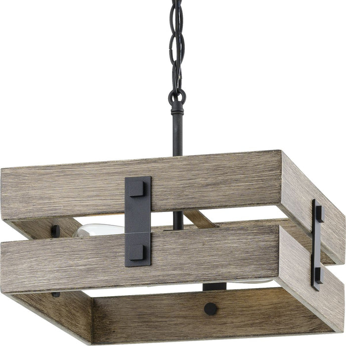 Progress Lighting Hemsworth Collection Black Two-Light 13-1/2 Inch Semi-Flush Mount (P350172-031)